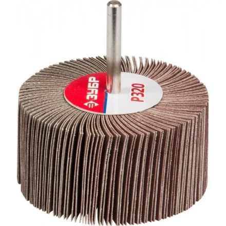 Круг шлифовальный ЗУБР &quot;МАСТЕР&quot; веерный лепестковый, на шпильке, тип КЛО, зерно-электрокорунд нормальный, P320, 40х80мм 36604-320 купить в Ижевске