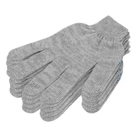 Перчатки трикотажные с ПВХ точкой, 5 пар в упаковке, БОПП-пакет, 7 класс// Россия 67837 купить в Ижевске