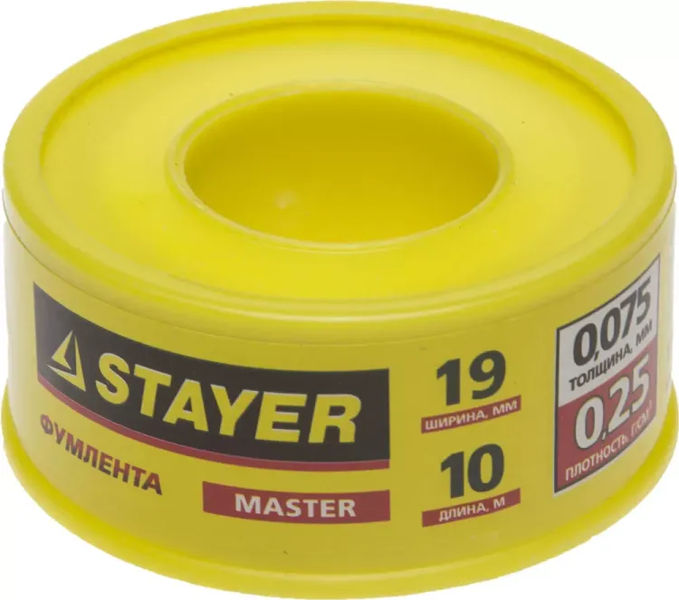 Фумлента STAYER "MASTER", плотность 0,25 г/см3, 0,075ммх19ммх10м 12360-19-025 купить в Ижевске