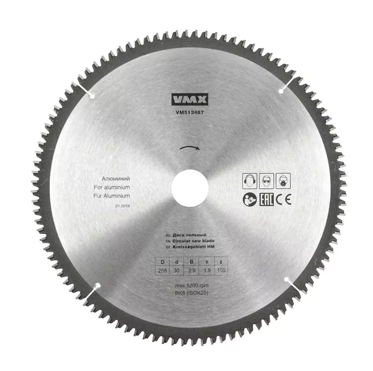 Диск пильный ф255х30 z100 алюминий VMX 512487 купить в Ижевске
