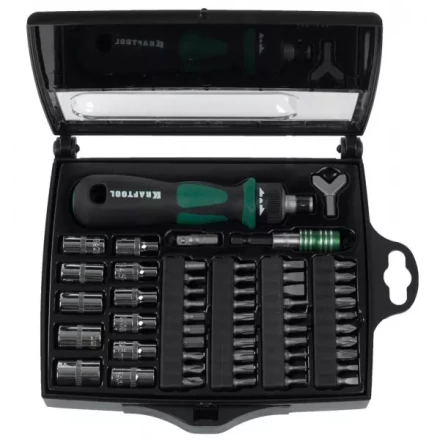 Отвертка KRAFTOOL &quot;EXPERT&quot;, реверсивная, с битами, 55шт 25554-H55 купить в Ижевске