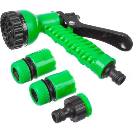 Набор поливочный РОСТОК: Распылитель пистолетный 7 поз., 2 соединителя 1/2&quot;, адаптер внешний 427368 купить в Ижевске