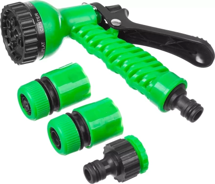 Набор поливочный РОСТОК: Распылитель пистолетный 7 поз., 2 соединителя 1/2&quot;, адаптер внешний 427368 купить в Ижевске