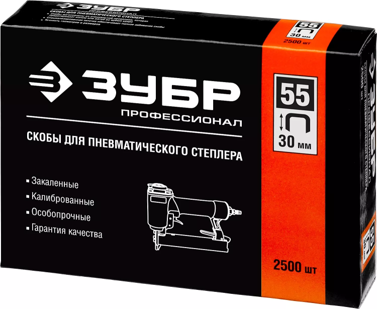 Скобы тип 55, 30 мм, особотвердые, ЗУБР "ПРОФЕССИОНАЛ" 31855-30, 2500 шт 31855-30 купить в Ижевске
