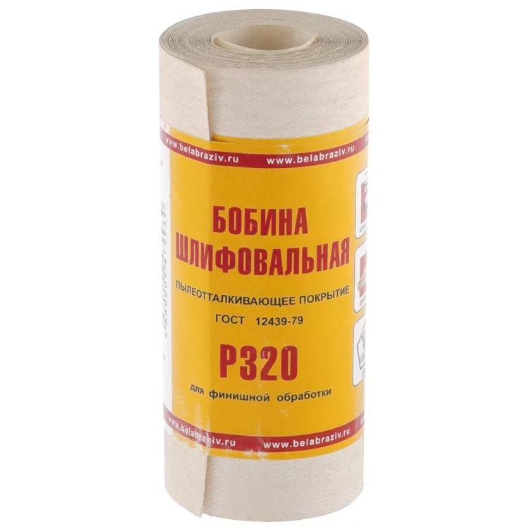 Шкурка на бумажной основе LP10C Р320 мини-рулон 115 мм х 5м БАЗ артикул 75657 купить в Ижевске