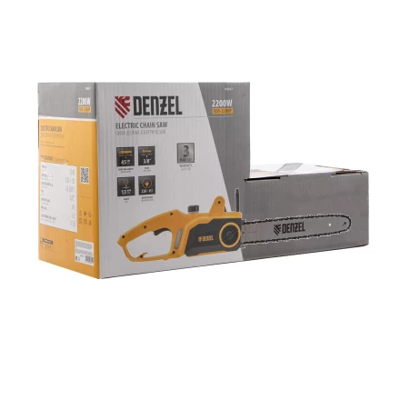Пила цепная электрическая Denzel EDS-2200P, 2.2 кВт,поперечная, шина 45 см, шаг 3/8, паз 1.3 мм, 63 звена 95617 купить в Ижевске