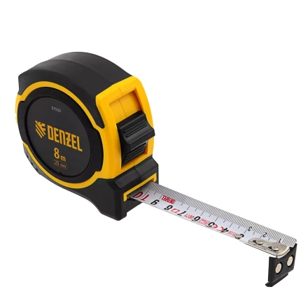 Рулетка Denzel 8м х 25мм, двухкомп. корпус, магнитный обрезиненный зацеп, 31533 купить в Ижевске