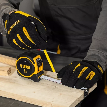 Рулетка Denzel 8м х 25мм, двухкомп. корпус, магнитный обрезиненный зацеп, 31533 купить в Ижевске