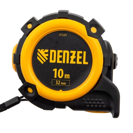 Рулетка Denzel 10м х 32мм, автоматич. фиксац., нейлон. покрытие, магнит. зацеп, двухстор. разметка, 31525 купить в Ижевске