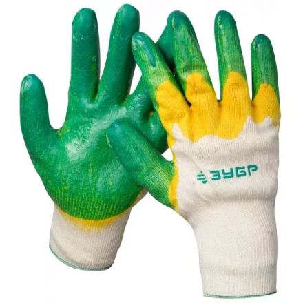 Перчатки ЗУБР &quot;МAСTEP&quot; трикотажные, х/б, двойная обливная ладонь из латекса, S-M 11459-S купить в Ижевске