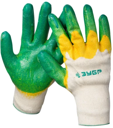 Перчатки ЗУБР &quot;МAСTEP&quot; трикотажные, х/б, двойная обливная ладонь из латекса, S-M 11459-S купить в Ижевске