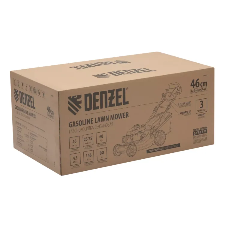 Газонокосилка бензиновая Denzel GLD-460SP-VE, 146 см3, шир. 46см, привод, вариатор, эл.старт, 60 л (58809) купить в Ижевске