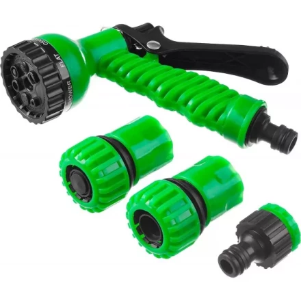 Набор поливочный РОСТОК: Распылитель пистолетный 7 поз., 2 соединителя 3/4&quot;, адаптер внешний 427369 купить в Ижевске