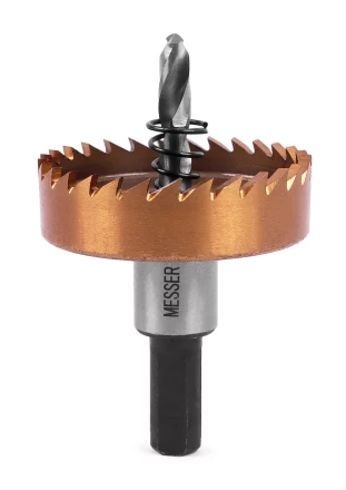 HSS-TiN коронка MESSER 48мм с центр. сверлом и толкающей пружиной для  лист. материала  до 2 мм ц/х купить в Ижевске