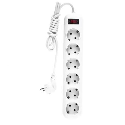 Удлинитель бытовой с заземлением и выключателем 2 м 6 розеток 10 A серия УХз10 Denzel 95980 купить в Ижевске