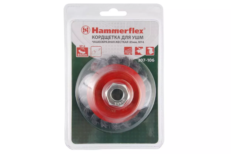 Кордщетка HAMMER чаша 85мм для УШМ витая сталь (207-106) купить в Ижевске