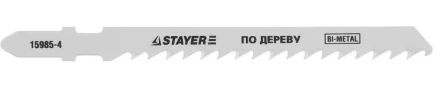 Полотна STAYER &quot;PROFI&quot;, T144DF, для эл/лобзика, Bi-Metall, по дереву, ДВП, ДСП, EU-хвост., шаг 4мм, 74мм, 2шт 15985-4_z01 купить в Ижевске