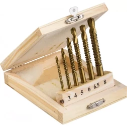 ЗУБР "МАСТЕР". Сверло фрезеровальное по дереву, тонколистному металлу, 6шт, 3-4-5-6-6.5-8 мм 29965-H6