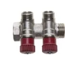 Коллектор GENERAL FITTINGS для горячей воды, вентили, никелированная латунь, вход 3/4" - 2 выхода 1/2" 51046-3/4-1/2-HT2 купить в Ижевске