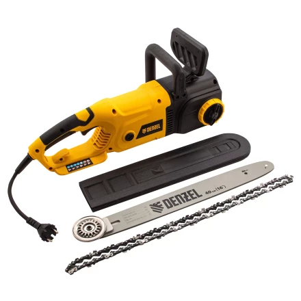 Пила цепная электрическая Denzel EDS-2000, 2 кВт,продольная, шина 40 см, шаг 3/8, паз 1.3 мм, 56 звеньев 95618 купить в Ижевске