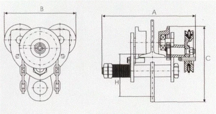 Тележка для тали с цепным приводом GCL610 LB г-п 3 тонн H=3 метра купить в Ижевске