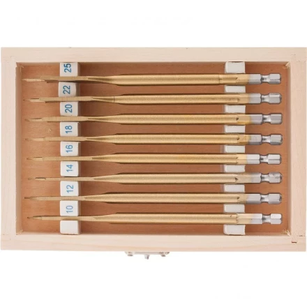 Набор сверл перовых по дереву 10-12-14-16-18-20-22-25 мм 8 шт деревянный кейс Matrix 70441 купить в Ижевске