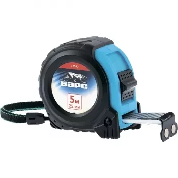 Рулетка Вектор 5 м х 25 мм, утолщенное полотно, магнитный зацеп, обрезиненный корпус  БАРС 32542 купить в Ижевске