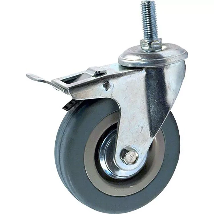 Аппаратное поворотное колесо с болтом  HITCH 75*20 резина серая SCtg93 (SZ084825) купить в Ижевске