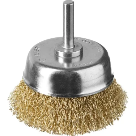 ЗУБР "ПРОФЕССИОНАЛ". Щетка чашечная для дрели, витая латунированная стальная проволока 0,3мм, 63мм 3525-063_z02 купить в Ижевске
