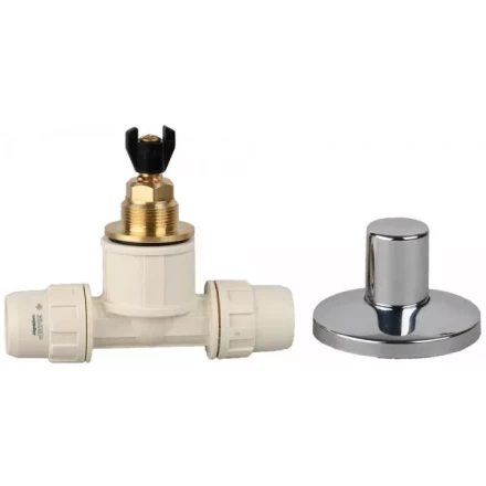 Кран ЗУБР &quot;ШиреФит&quot; запорный в сборе &quot;штуцер с гайкой - кран запорный - штуцер с гайкой&quot;, 20мм 51570-20 купить в Ижевске