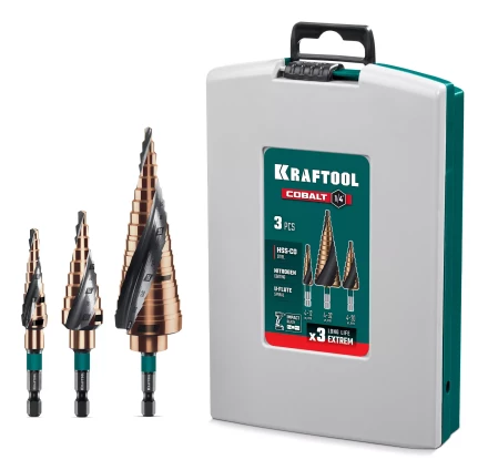 Набор ступенчатых сверл, сталь c кобальтом, спиральная проточка, 3Т хвостовик 29691-4-32-H3 купить в Ижевске