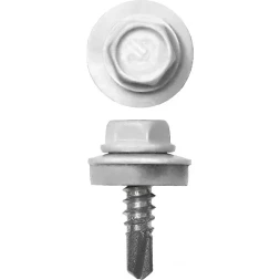 Саморезы СКМ кровельные, RAL 9003 белый, 19 x 5.5 мм, 2 500 шт, для металлических конструкций, ЗУБР 4-300310-55-019-9003