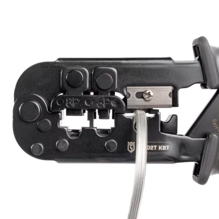 Кримпер многофункциональный КВТ JT-02T с 2 встроенными модулями для обжима RJ-45, RJ-12, RJ-11 (89229) купить в Ижевске