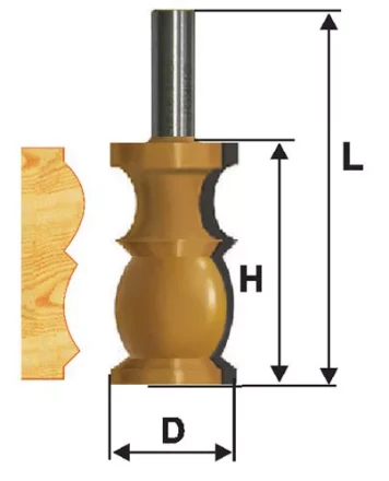 Фреза кромочная фигурная Ф318Х572 мм хвостовик 12 мм 46420 купить в Ижевске