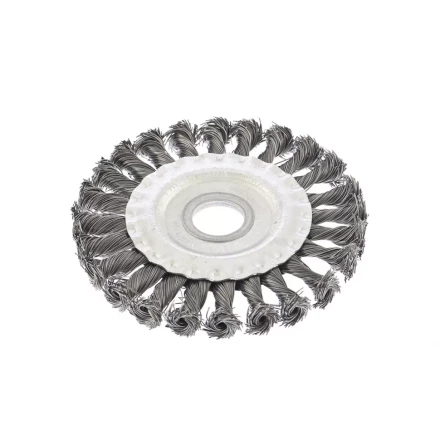 Щетка для УШМ 125 мм посадка 22,2 мм плоская крученая металлическая проволока СИБРТЕХ 746327 купить в Ижевске