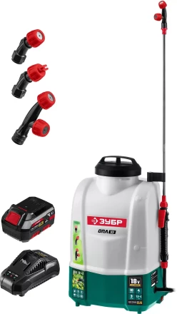 ЗУБР 10 л, 1 АКБ 4 А·ч, аккумуляторный опрыскиватель (ОПЛ-10-41) купить в Ижевске