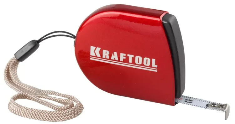 Рулетка KRAFTOOL, компактная, автостоп, цельнометрический корпус, с ремешком, 2мх8мм 34149-02 купить в Ижевске