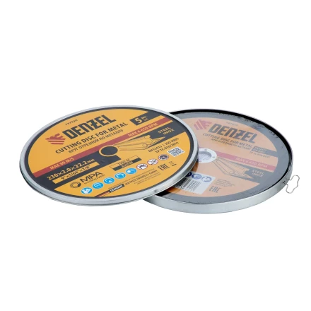 Круг отрезной по металлу, 230 х 2,0 х 22,2 мм, A36TBF, в метал.банке, 5 шт. Denzel 737920 купить в Ижевске