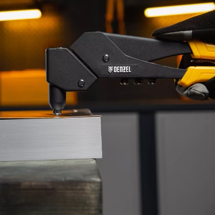 Заклепочник ручной Denzel, 285 мм, поворотный, 0-360, заклепки 2,4-3,2-4,0-4,8 мм, купить в Ижевске