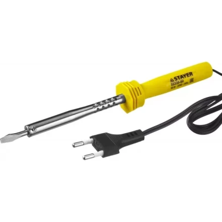 Паяльник STAYER &quot;STANDARD&quot; с пластмассовой рукояткой и долговечным жалом, 60 Вт, клин 55330-60 купить в Ижевске