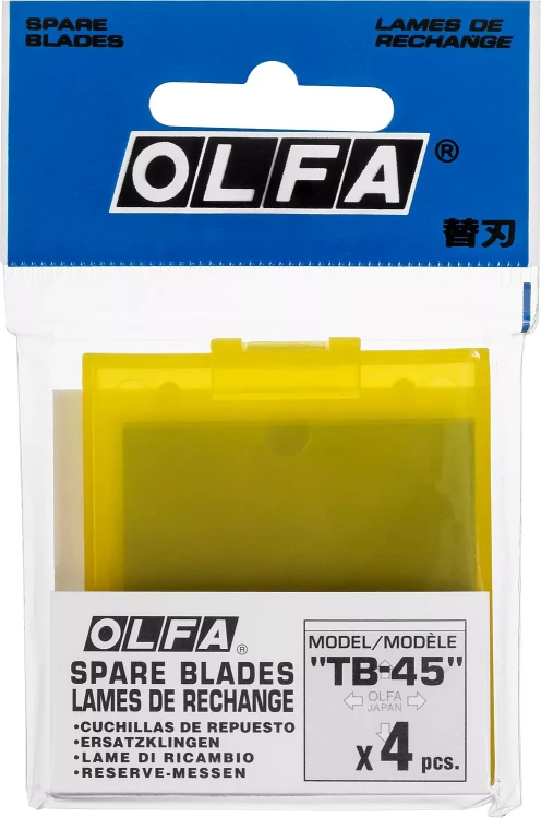 Лезвие OLFA специальное, для скребка "TB-45", 4-х стороннее лезвие с 3-мя типами режущей кромки, 45 мм / 4 шт OL-TB-45 купить в Ижевске