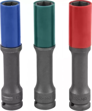 Набор головок торцевых ударных тонкостенных для дисков 1/2&quot;DR 17-19-21мм Jonnesway S18AD4103S 48851 купить в Ижевске