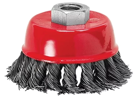 Щетка для УШМ, 100 мм, М14, &quot;чашка&quot;, крученая металлическая проволока  MATRIX 74628 купить в Ижевске