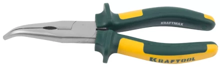Тонкогубцы KRAFTOOL&quot;KRAFT-MAX&quot;,изогнутые,Cr-Mo,маслобензост двухкомп рукоятки,шарнирное соединение с повыш износост,200мм 22011-4-20 купить в Ижевске
