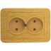 Розетка СВЕТОЗАР &quot;ГАММА&quot; без заземления, двойная, цвет ольха,16А/~250В SV-54102-A купить в Ижевске