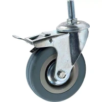 Аппаратное поворотное колесо с болтом  HITCH 120*26 резина серая SCtg55 (SZ084827)