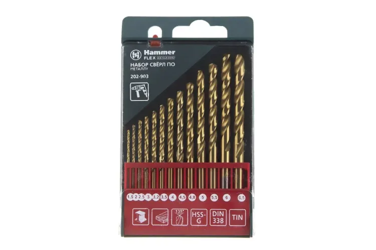 Набор сверл HAMMER No3 13шт. 1,5-6,5мм купить в Ижевске
