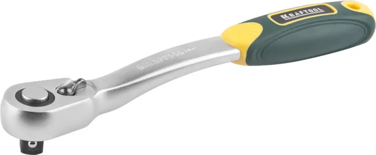 Трещотка для торцовых головок KRAFTOOL "PRO", Сr-V сталь, 72 зубца, изогнутая, 1/2" 27795-1/2_z02 купить в Ижевске