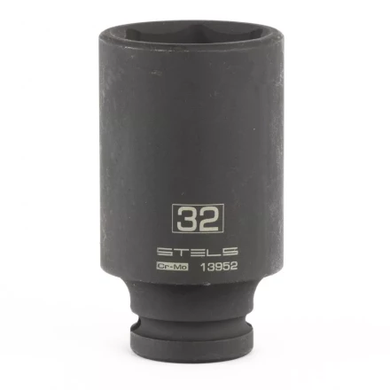 Головка ударная удлиненная шестигранная 32мм 1/2&quot; CrMo  Stels 13952 купить в Ижевске