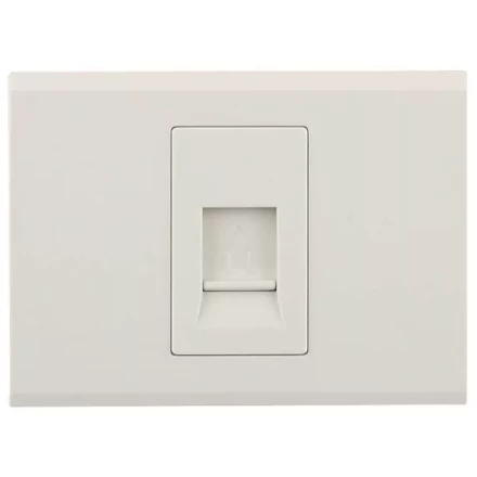 Розетка СВЕТОЗАР "ЭФФЕКТ" телефонная, одинарная, без вставки и рамки, цвет бежевый SV-54417-B купить в Ижевске